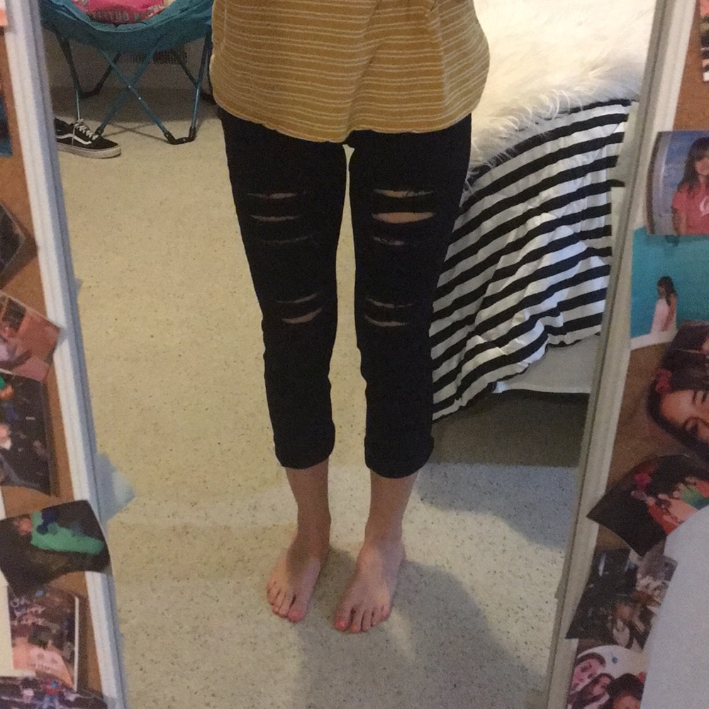 black ripped jeans